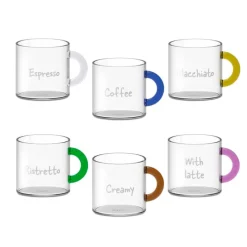 10 cl - WD Lifestyle Monterey Tazzina Caffé in Vetro Borosilicato - Set 6 Pezzi