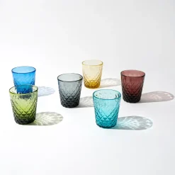 35 cl - Zafferano Balloton Bicchiere Acqua in Vetro Soffiato - Set 6 Pezzi