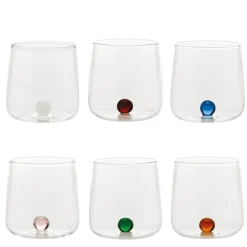 44 cl - Zafferano Bilia Bicchiere Acqua Bilia Colorata in Vetro Borosilicato - Set 6 Pezzi