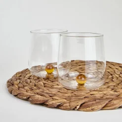 44 cl - Zafferano Bilia Bicchiere Acqua Bilia Colorata in Vetro Borosilicato - Set 6 Pezzi