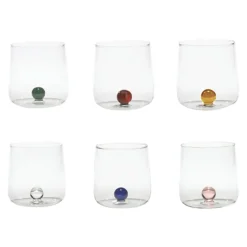 44 cl - Zafferano Bilia Bicchiere Acqua Bilia Colorata in Vetro Borosilicato - Set 6 Pezzi