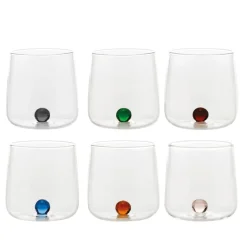 44 cl - Zafferano Bilia Bicchiere Acqua Bilia Colorata in Vetro Borosilicato - Set 6 Pezzi
