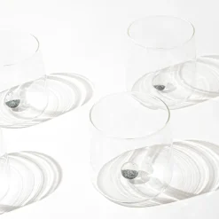 44 cl - Zafferano Bilia Caleido Bicchiere Acqua Fatto a Mano In Vetro Borosilicato Set 4 Pz