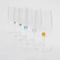38 cl - Zafferano Bilia Calice Vino Multiuso Bilia Colorata in Vetro Borosilicato - Set 6 Pezzi