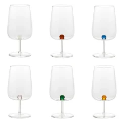 38 cl - Zafferano Bilia Calice Vino Multiuso Bilia Colorata in Vetro Borosilicato - Set 6 Pezzi