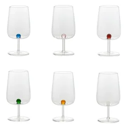 38 cl - Zafferano Bilia Calice Vino Multiuso Bilia Colorata in Vetro Borosilicato - Set 6 Pezzi