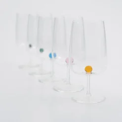 38 cl - Zafferano Bilia Calice Vino Multiuso Bilia Colorata in Vetro Borosilicato - Set 6 Pezzi