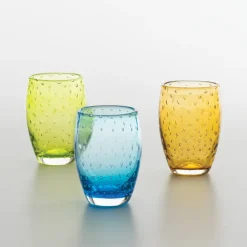 35 cl - Zafferano Bolicante Bicchiere Acqua Bolle in Vetro Soffiato - Set 6 Pezzi