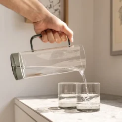 120 cl - Zafferano Filo Bianco Caraffa In Vetro Borosilicato