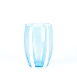 32 cl - Zafferano Gessato Bicchiere Acqua A Righe in Vetro Lavorato A Mano - Set 6 Pezzi
