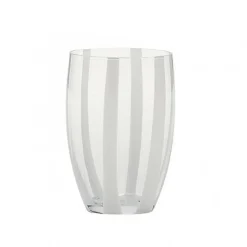32 cl - Zafferano Gessato Bicchiere Acqua A Righe in Vetro Lavorato A Mano - Set 6 Pezzi