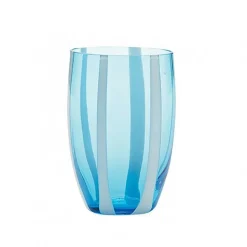 32 cl - Zafferano Gessato Bicchiere Acqua A Righe in Vetro Lavorato A Mano - Set 6 Pezzi