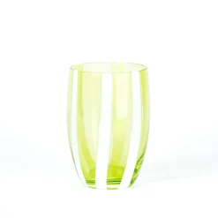 32 cl - Zafferano Gessato Bicchiere Acqua A Righe in Vetro Lavorato A Mano - Set 6 Pezzi