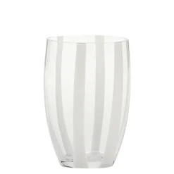 32 cl - Zafferano Gessato Bicchiere Acqua A Righe in Vetro Lavorato A Mano - Set 6 Pezzi