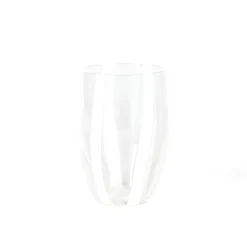 32 cl - Zafferano Gessato Bicchiere Acqua A Righe in Vetro Lavorato A Mano - Set 6 Pezzi