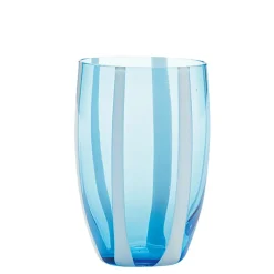 32 cl - Zafferano Gessato Bicchiere Acqua A Righe in Vetro Lavorato A Mano - Set 6 Pezzi