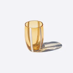 32 cl - Zafferano Gessato Bicchiere Acqua A Righe in Vetro Lavorato A Mano - Set 6 Pezzi