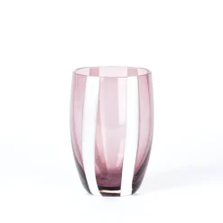 32 cl - Zafferano Gessato Bicchiere Acqua A Righe in Vetro Lavorato A Mano - Set 6 Pezzi