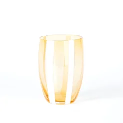32 cl - Zafferano Gessato Bicchiere Acqua A Righe in Vetro Lavorato A Mano - Set 6 Pezzi