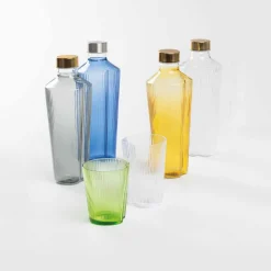 90 cl - Zafferano Handy Bottiglia Acqua Soffiata e Lavorata a Mano In Vetro Borosilicato