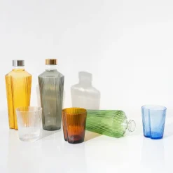 90 cl - Zafferano Handy Bottiglia Acqua Soffiata e Lavorata a Mano In Vetro Borosilicato