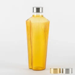 90 cl - Zafferano Handy Bottiglia Acqua Soffiata e Lavorata a Mano In Vetro Borosilicato