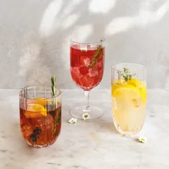 38.5 cl - Zafferano Margherita Bicchiere Acqua In Vetro - Set 4 Pz