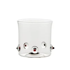 38 cl - Zafferano Patèa Bicchiere Acqua Punti Colorati in Vetro Borosilicato - Set 6 Pezzi