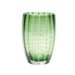 32 cl - Zafferano Perle Bicchiere Acqua Pallini Bianchi in Vetro - Set 2 Pezzi