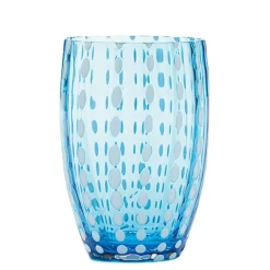32 cl - Zafferano Perle Bicchiere Acqua Pallini Bianchi in Vetro - Set 2 Pezzi
