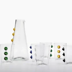 37 cl - Zafferano Petoni Bicchiere Acqua 3 Punti Verticali in Vetro Borosilicato - Set 6 Pezzi
