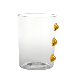 37 cl - Zafferano Petoni Bicchiere Acqua 3 Punti Verticali in Vetro Borosilicato - Set 6 Pezzi