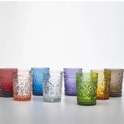 27 cl - Zafferano Provenzale Bicchiere Acqua in Vetro - Set 6 Pezzi
