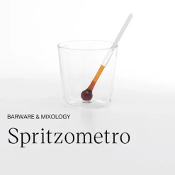 38.5 cl - Zafferano Spritzometro Bicchiere Cocktail Fatto a Mano In Vetro Borosilicato Set 2 Bicchieri e Misurino