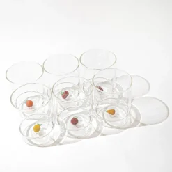 35 cl - Zafferano Teca Frutta Bicchiere Acqua In Vetro Set 6 Pz