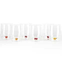 35 cl - Zafferano Teca Frutta Bicchiere Acqua In Vetro Set 6 Pz