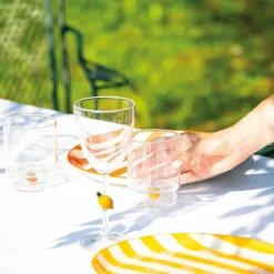 35 cl - Zafferano Teca Frutta Bicchiere Acqua In Vetro Set 6 Pz