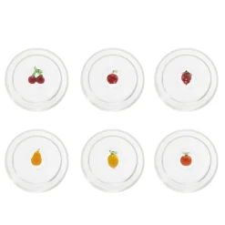 35 cl - Zafferano Teca Frutta Bicchiere Acqua In Vetro Set 6 Pz