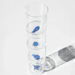 35 cl - Zafferano Teca Mare Bicchiere Acqua In Vetro Set 6 Pz
