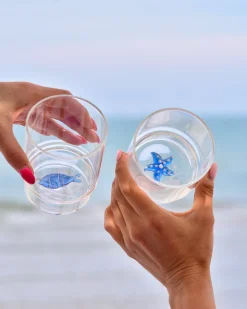 35 cl - Zafferano Teca Mare Bicchiere Acqua In Vetro Set 6 Pz