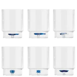 35 cl - Zafferano Teca Mare Bicchiere Acqua In Vetro Set 6 Pz