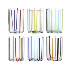 35 cl - Zafferano Tirache Bicchiere Acqua in Vetro Borosilicato - Set 6 Pezzi