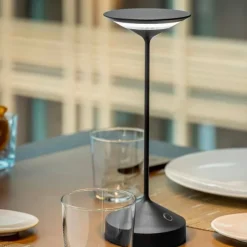 28 cm - Abert Tempo Lampada Da Tavolo Ricaricabile In Alluminio