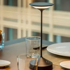 28 cm - Abert Tempo Lampada Da Tavolo Ricaricabile In Alluminio
