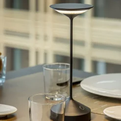 22 cm - Abert Tempo Mini Lampada Da Tavolo Ricaricabile In Alluminio