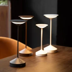 22 cm - Abert Tempo Mini Lampada Da Tavolo Ricaricabile In Alluminio