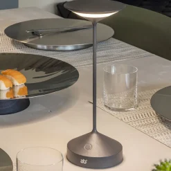 22 cm - Abert Tempo Mini Lampada Da Tavolo Ricaricabile In Alluminio