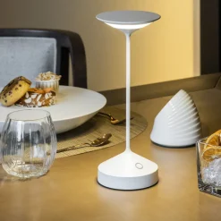 22 cm - Abert Tempo Mini Lampada Da Tavolo Ricaricabile In Alluminio