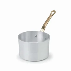 10 cm - Agnelli 1932 Servizio In Tavola Casseruolina Alta Monoporzione In Alluminio Con Manico In Ottone