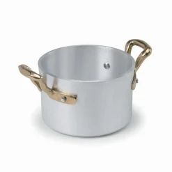 10 cm - Agnelli 1932 Servizio In Tavola Casseruolina Alta Monoporzione In Alluminio Con Manici In Ottone